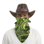 Bandana cowboy paisley vert motifs floraux (1)