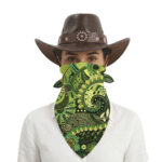 Bandana cowboy paisley vert motifs floraux (2)
