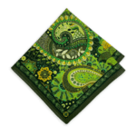 Bandana cowboy paisley vert motifs floraux (5)