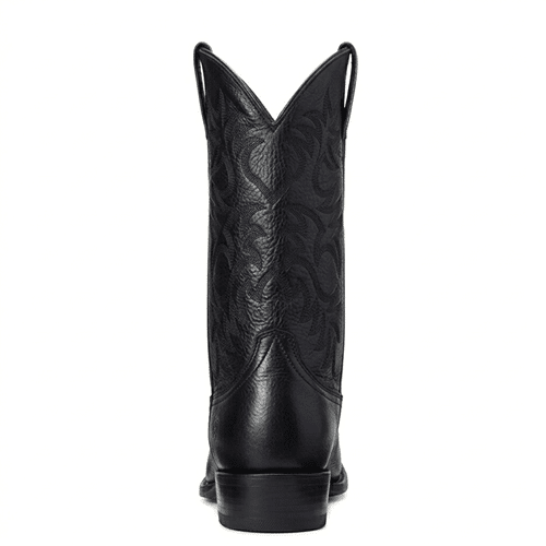 Bottes cowboy femme cuir vegan noir artisanale motif western (2)