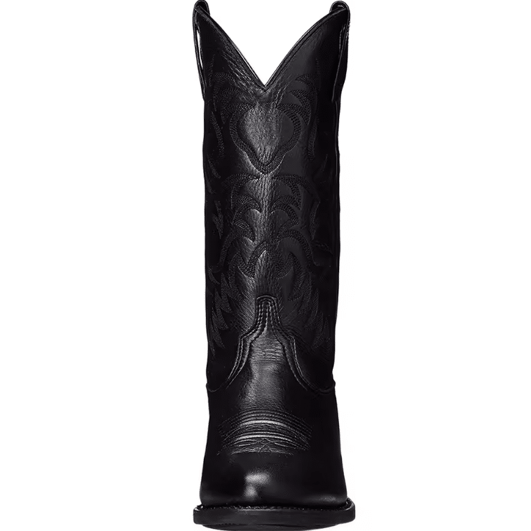 Bottes cowboy femme cuir vegan noir artisanale motif western (5)