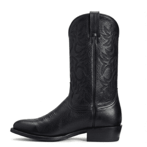 Bottes cowboy femme simili cuir noir artisanale motif western