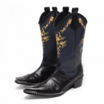 Bottes cowboy homme cuir broderies dorées (1)