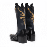 Bottes cowboy homme cuir broderies dorées (3)
