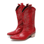 Bottes cowboy homme cuir de vachette rouge (2)