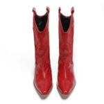 Bottes cowboy homme cuir de vachette rouge (4)