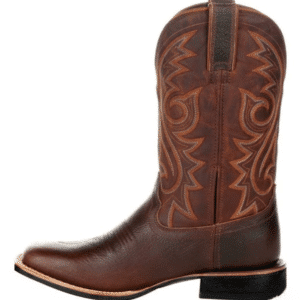 Bottes cowboy homme simili cuir marron brodé