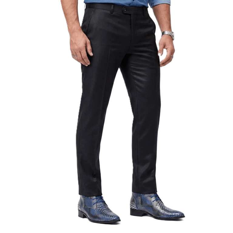 Bottines cowboy homme cuir motif python bleu (1)