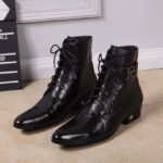 Bottines cowboy homme cuir talon étoiles (4)