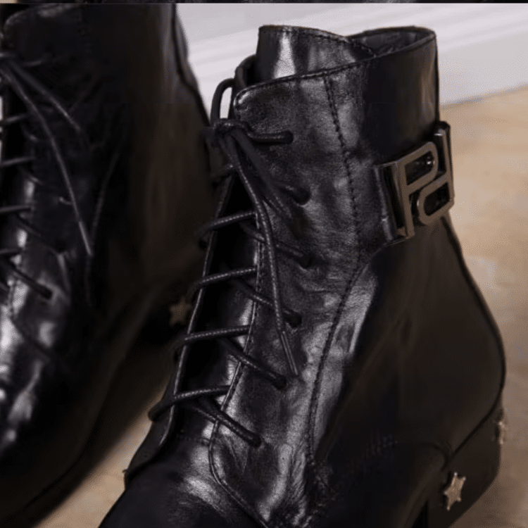 Bottines cowboy homme cuir talon étoiles (5)