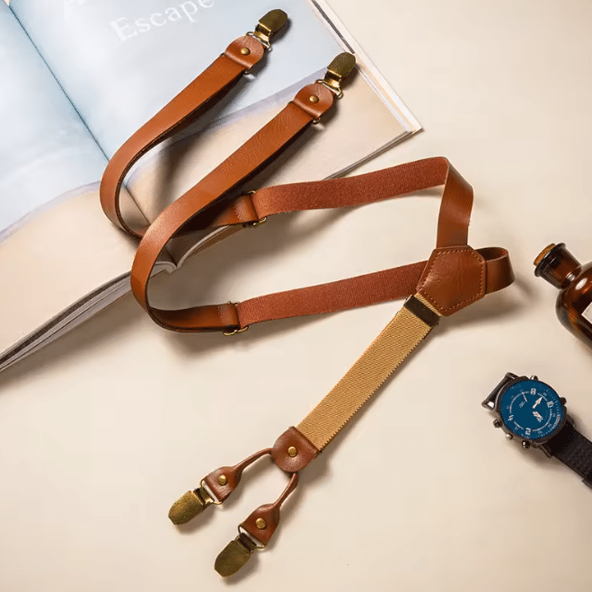 Bretelle cowboy cuire camelle (4)