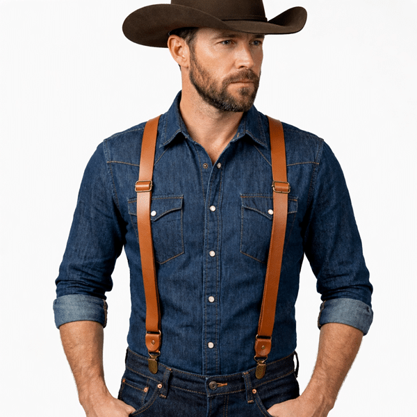 Bretelles cowboy camel