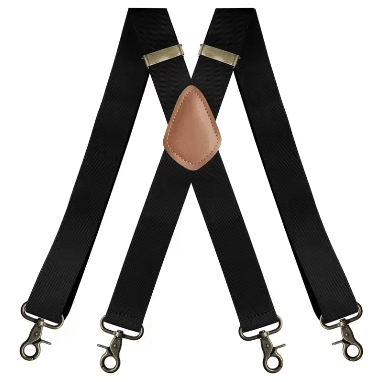 Bretelles cowboy élastiques noires à mousquetons (3)