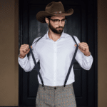 Bretelles cowboy noires à pinces western vintage (1)