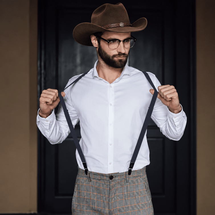 Bretelles cowboy noires à pinces western vintage (1)