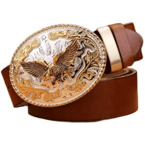 Ceinture cowboy boucle aigle doré