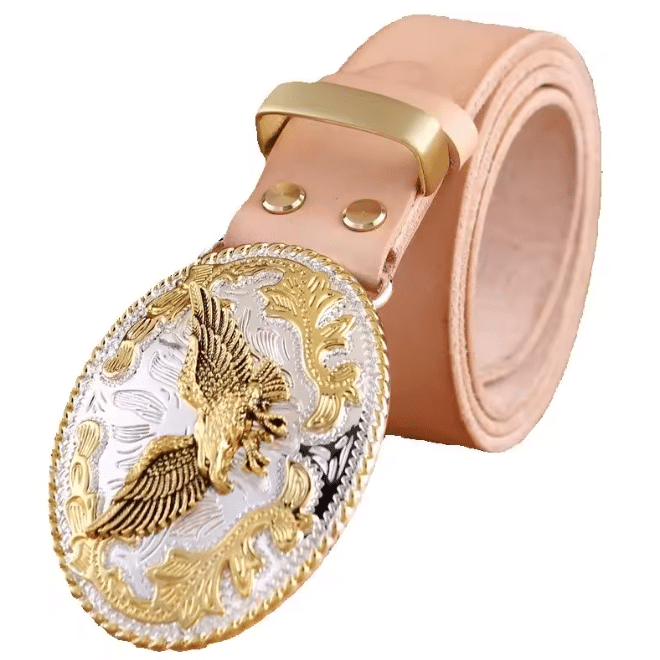 Ceinture cowboy boucle aigle doré (2)