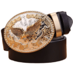 Ceinture cowboy boucle aigle doré (3)
