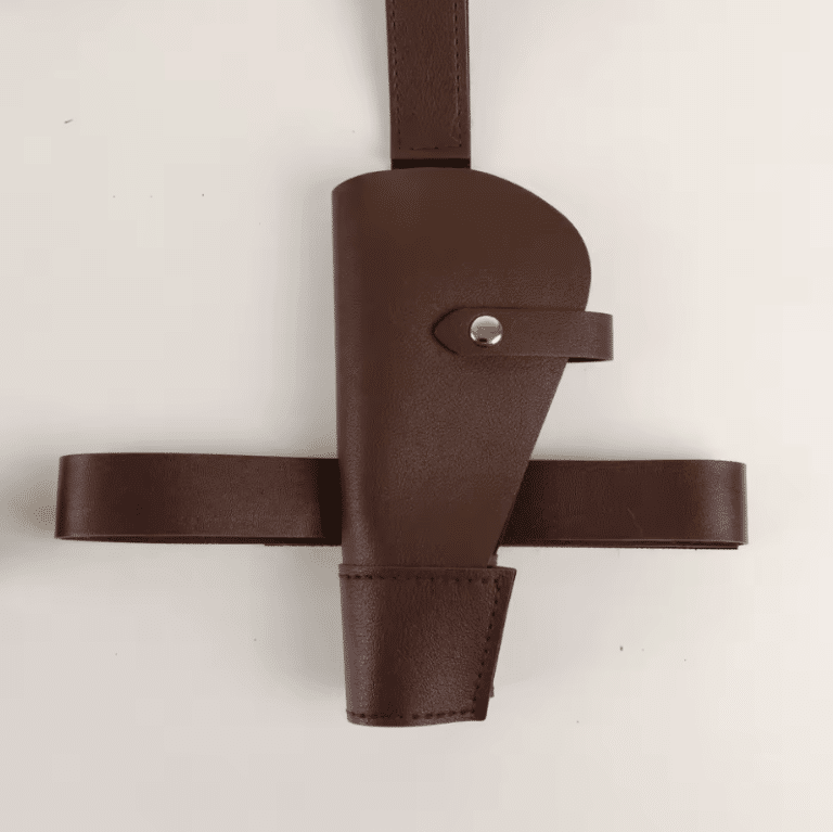 Ceinture cowboy double holster cuisse en cuir synthétique (3)