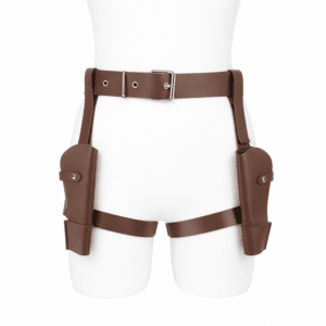 Ceinture cowboy double holster cuisse en cuir synthétique
