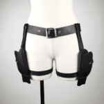 Ceinture cowboy double holster cuisse en cuir synthétique (4)