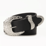 Ceinture cowboy noire avec boucle strass (1)