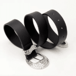 Ceinture cowboy noire avec boucle strass (4)