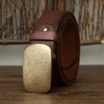 Ceinture cuir et laiton brut western (4)