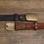 Ceinture cuir et laiton brut western (6)