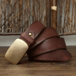 Ceinture cuir et laiton brut western (8)