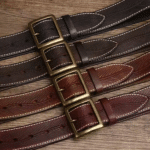 Ceinture cuir femme motif feuille boucle laiton (4)