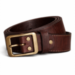 Ceinture en cuir marron avec boucle en laiton