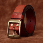 Ceinture western cuir boucle classique laiton Vintage (8)