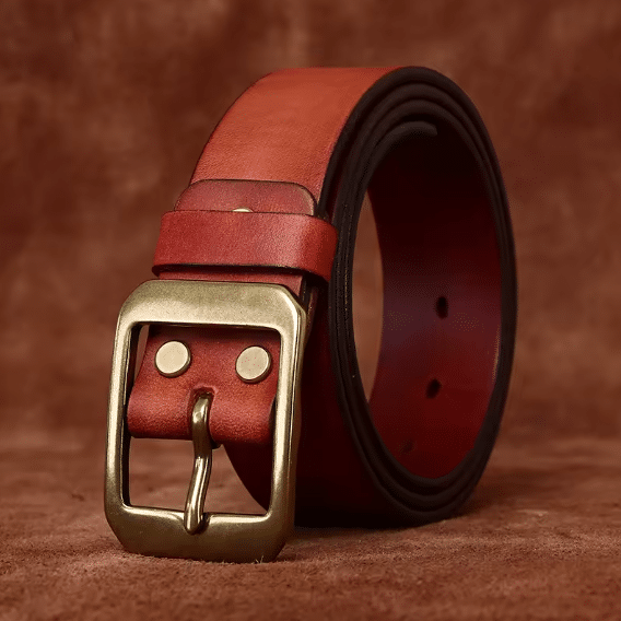 Ceinture western cuir boucle classique laiton Vintage (8)