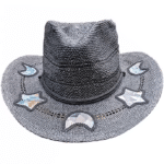 Chapeau cowboy femme paille motifs coeur (4)