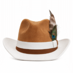 Chapeau cowboy homme bicolore avec plume