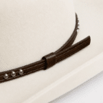 Chapeau cowboy homme marron en laine effet feutre bandeau clous (5)