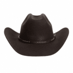 Chapeau cowboy marron en laine effet feutre bandeau clous (1)