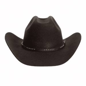 Chapeau cowboy femme marron en laine effet feutre bandeau clous
