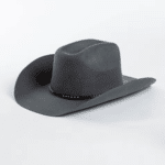 Chapeau cowboy marron en laine effet feutre bandeau clous (12)