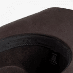 Chapeau cowboy marron en laine effet feutre bandeau clous (8)