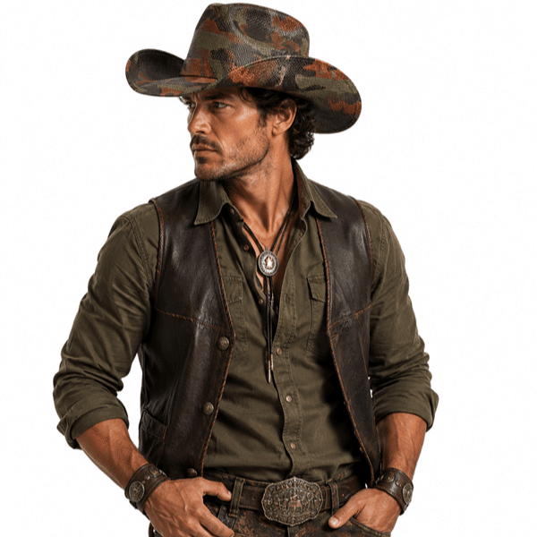 Chapeau cowboy motif camouflage (2)