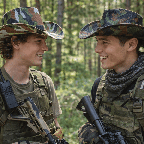 Chapeau cowboy motif camouflage (3)
