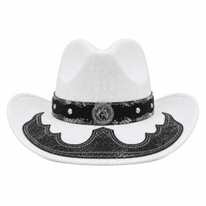 Chapeau cowboy paille de papier bandeau cheval