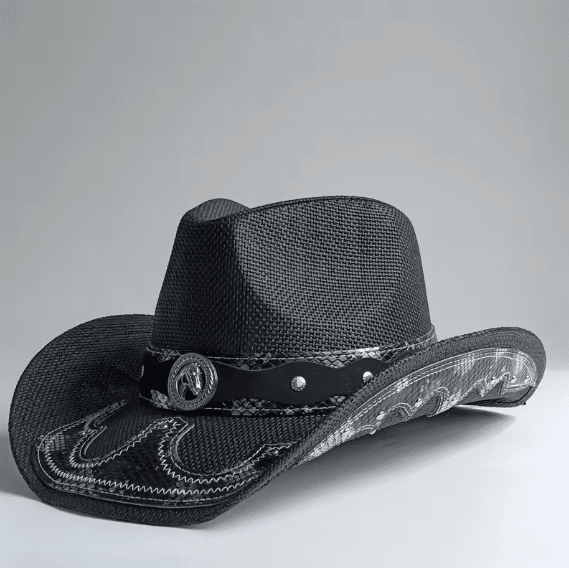 Chapeau cowboy paille bandeau cheval (2)