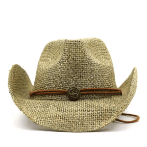 Chapeau cowboy paille corde concho