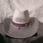 Chapeau cowboy paille damier (1)