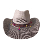 Chapeau cowboy paille damier (3)