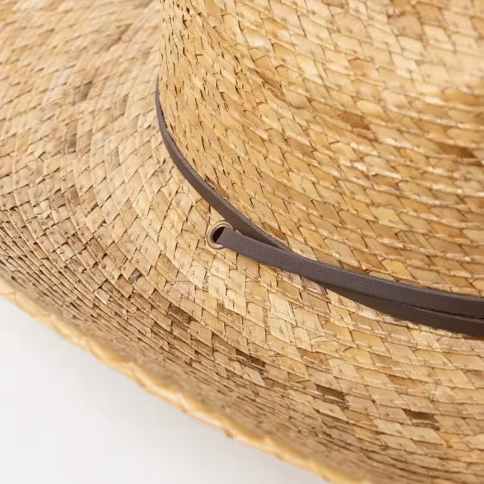 Chapeau cowboy paille feuille de palmier (2)