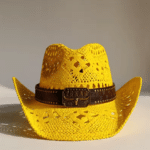 Chapeau cowboy paille pastel bandeau Texas (2)